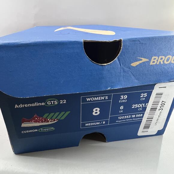 Brooks Adrenaline GTS 22 Running Shoes Women Size 8 Magenta Comfort Low Sneakers - Picture 8 of 9
